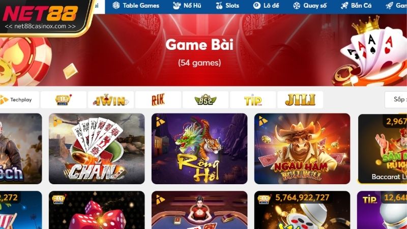 NET88 cũng cung cấp một kho game bài đổi thưởng cực kỳ hấp dẫn