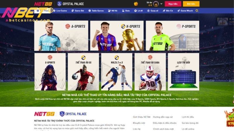 Sảnh thể thao Net88 ra đời mang đến rất nhiều sự tiện lợi cho người chơi